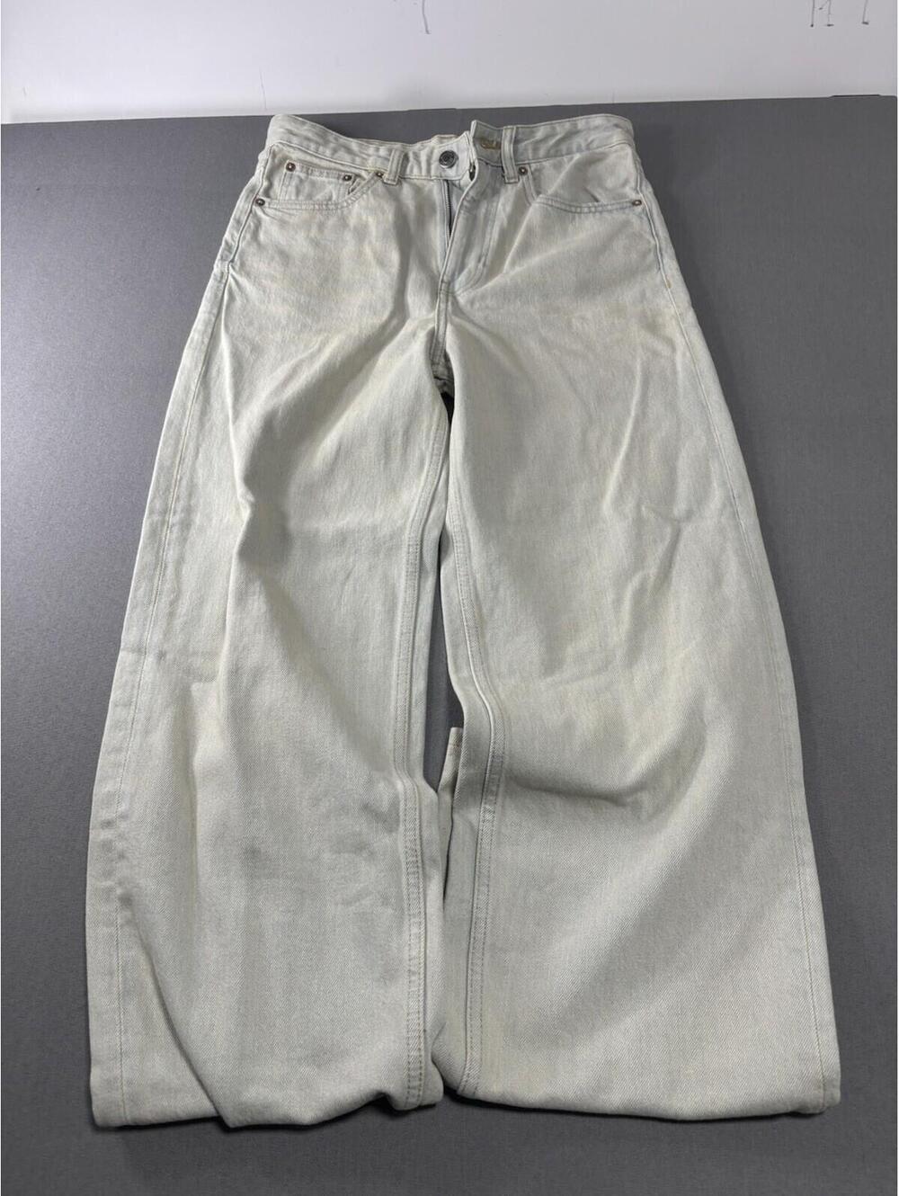 ZARA Denim Jeans Women's Size 2 White Zip Fly Mid Rise